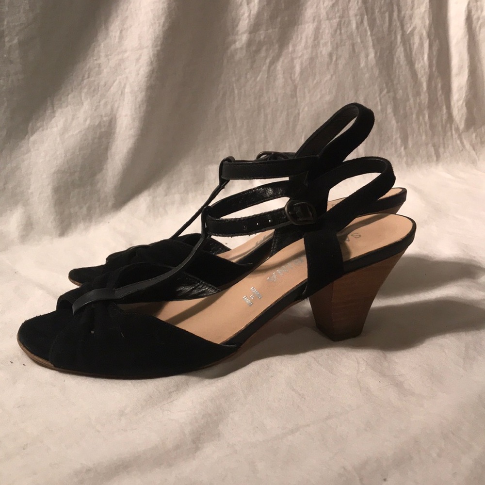 San Marina Strappy Black Heels Womens US 7
